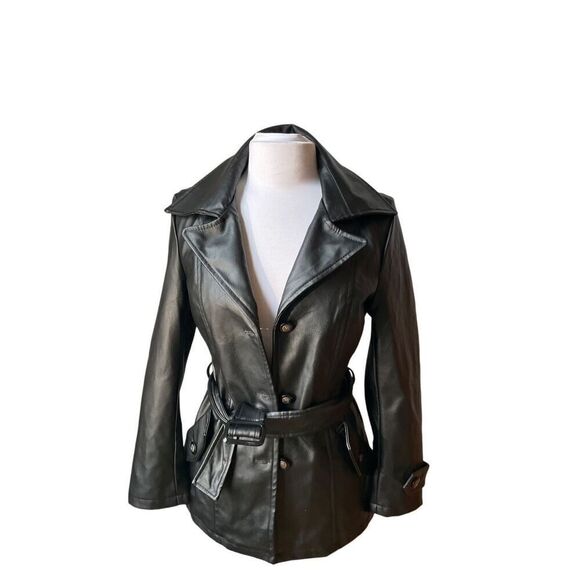 Emporio & Co Faux Leather Short Trench. Size Small. NWT. Made in Italy - Picture 1 of 16